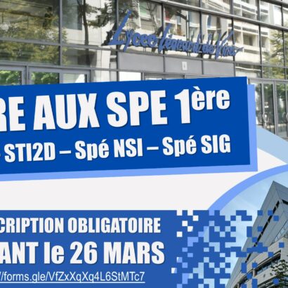 FOIRE AUX SPE : STMG, STI2D, Spé NSI, Spé SIG